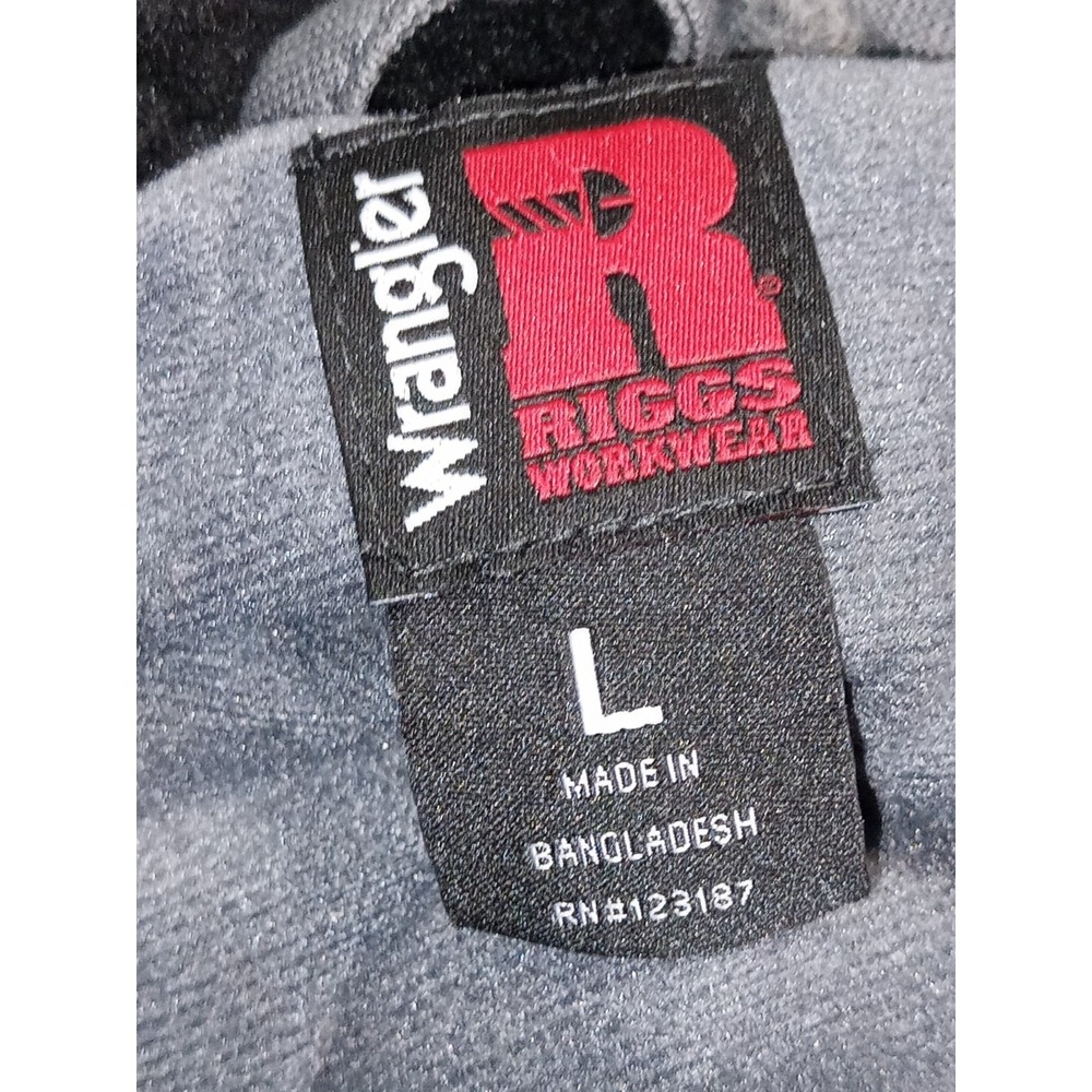 Wrangler Riggs Workwear Jacket Mens Large Gray Hooded Full Zip Work Coat - Picture 10 of 13